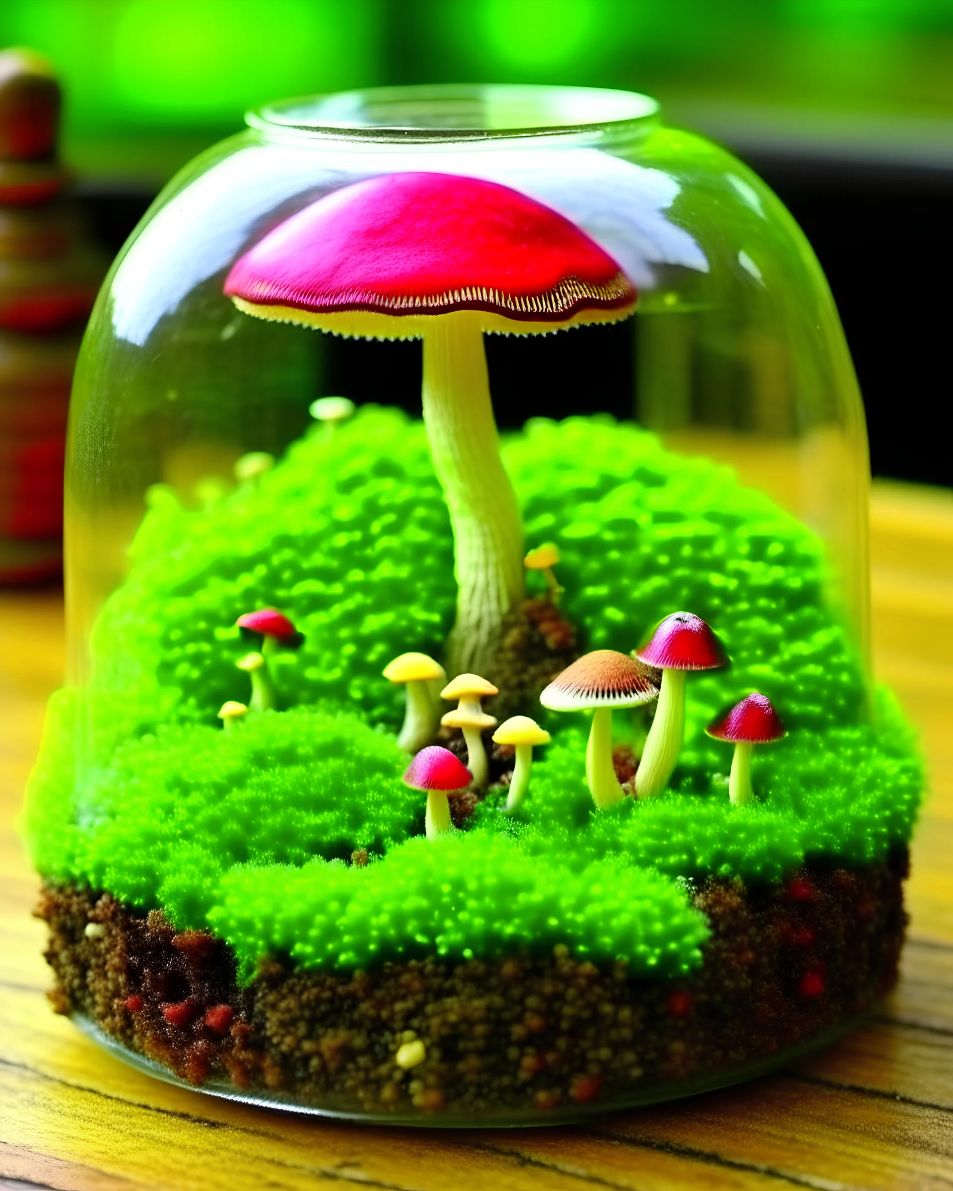 cute terrarium with a little mushroom