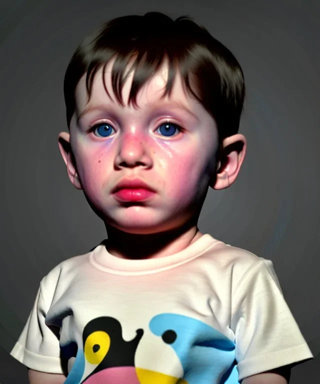 Pablo picasso toddler, full body, dramatic lighting, hyper realistic