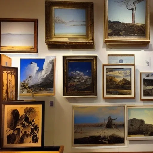 display of pictures by dali