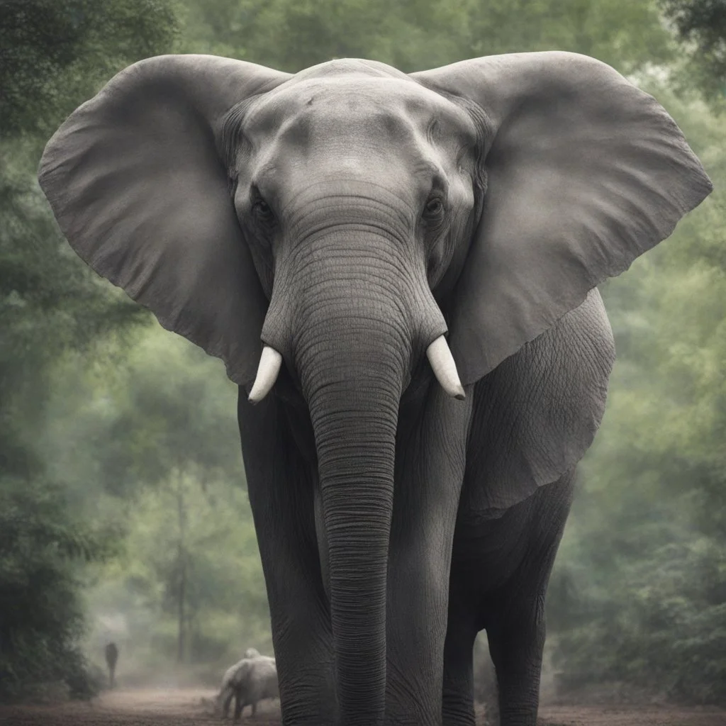 Jeffrey Epstein's head on an elephant's body