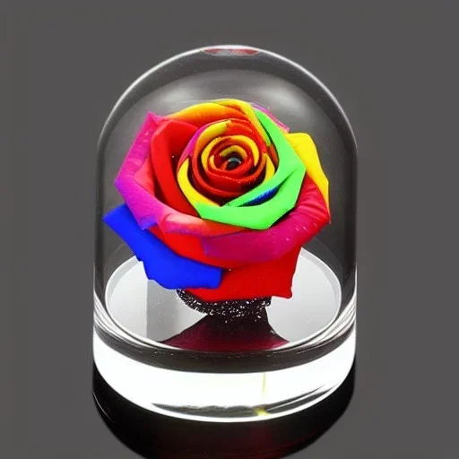 transparent multicolor crystal rose