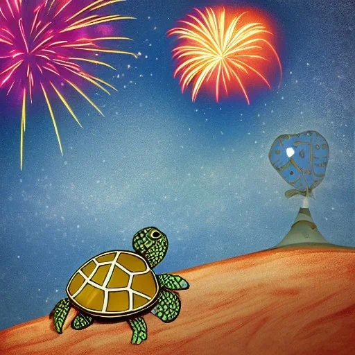 Turtle and Fireworks