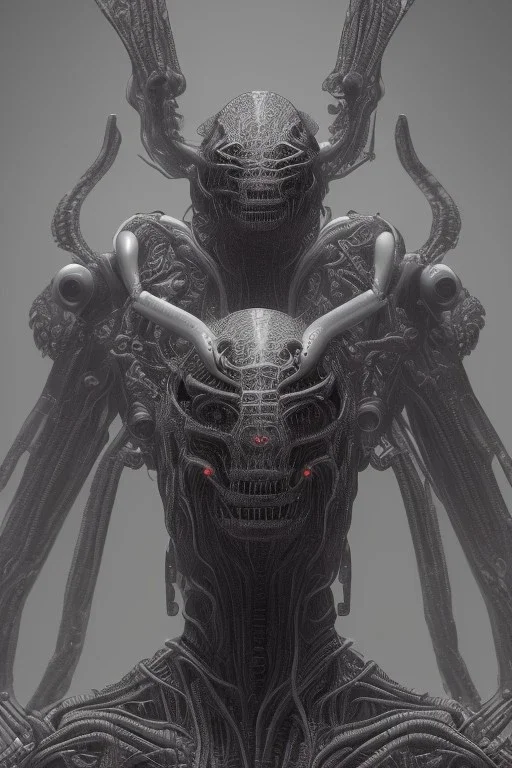 evil berserker, alien, tron, bitcoin eyes, 8k, finely detailed, photo realistic, hr giger