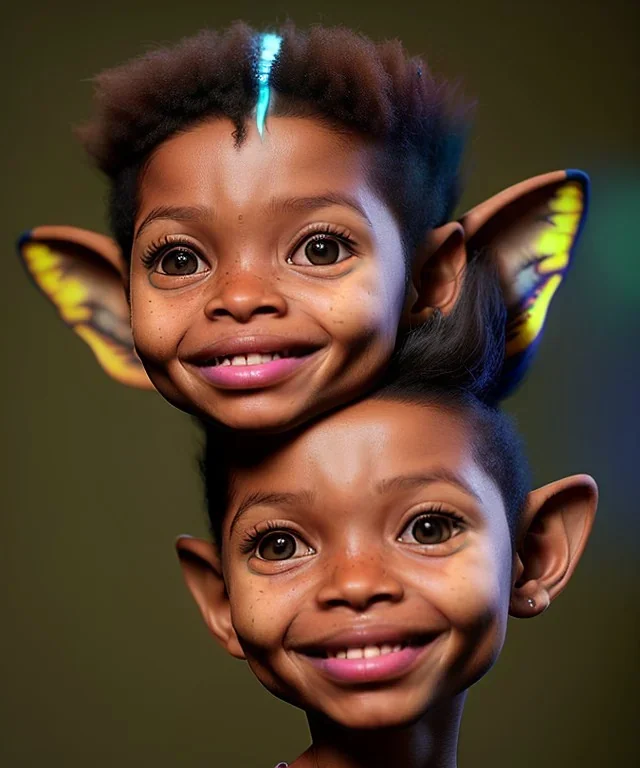 Neytiri toddler, smile, full body, dramatic lighting, hyper realistic