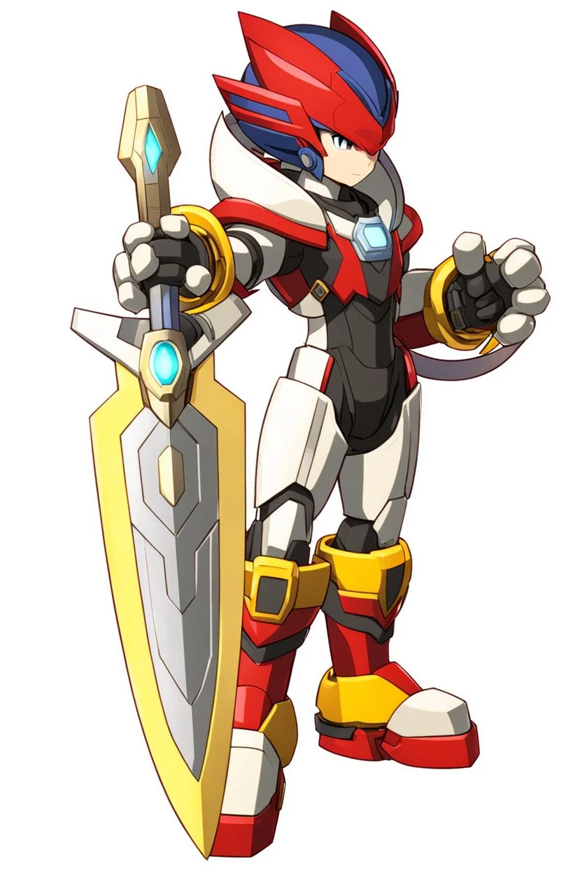 Megaman Zero Omega, Black and Red Armor, Lightning Sword, HD, Clean