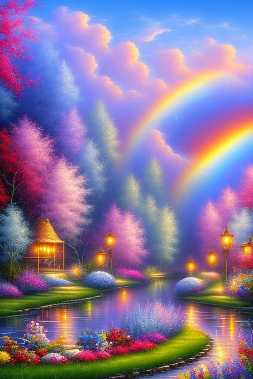 verybeautiful-magical-garden-of-the-angelic-kingdom-blue-and-pink-plants-and-trees-small-river-sunshine-flowers-haze-thumb-rainbow-ufo-bright-colors