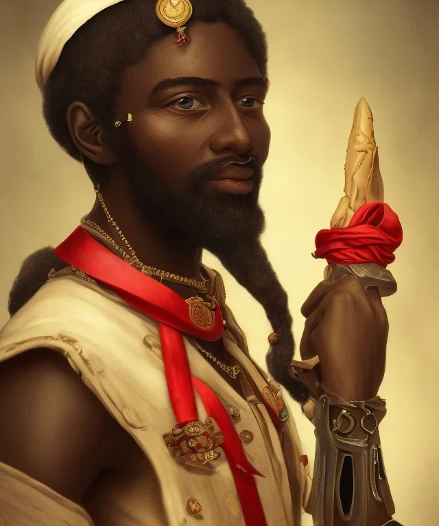 Negro Felipe, african slave, red headband, short beard