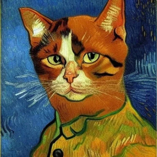 Portrait of a cat by Van Gogh