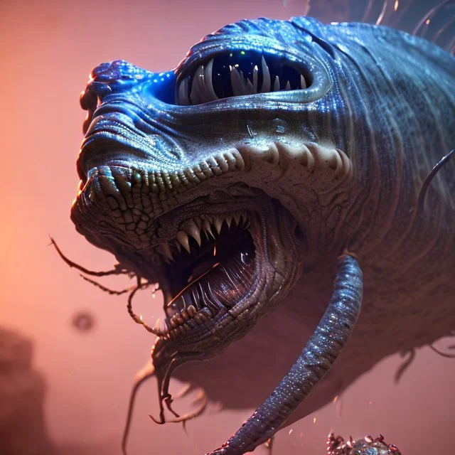 fluid ink angler fish creature, unreal engine 5, 8k resolution, photorealistic, ultra detailed