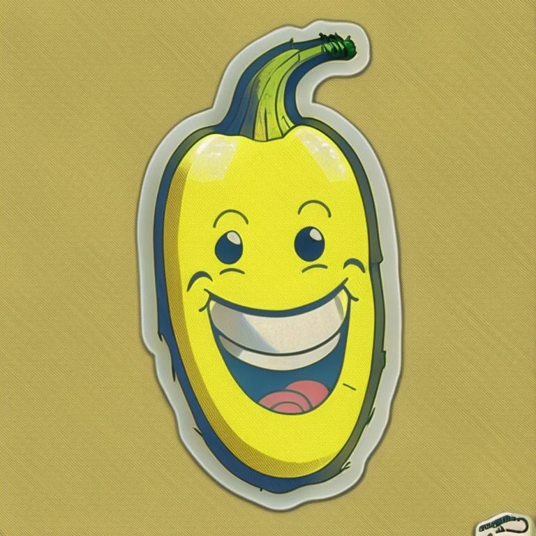 One happy banana sticker, anthropomorphic