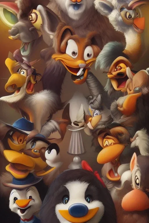 duffy duck, looney tunes, detailed, portrait, higly-detailed symmetric faces, highly detailed, perfect lighting, perfect composition, 4 k, artgerm, derek zabrocki, greg rutkowski