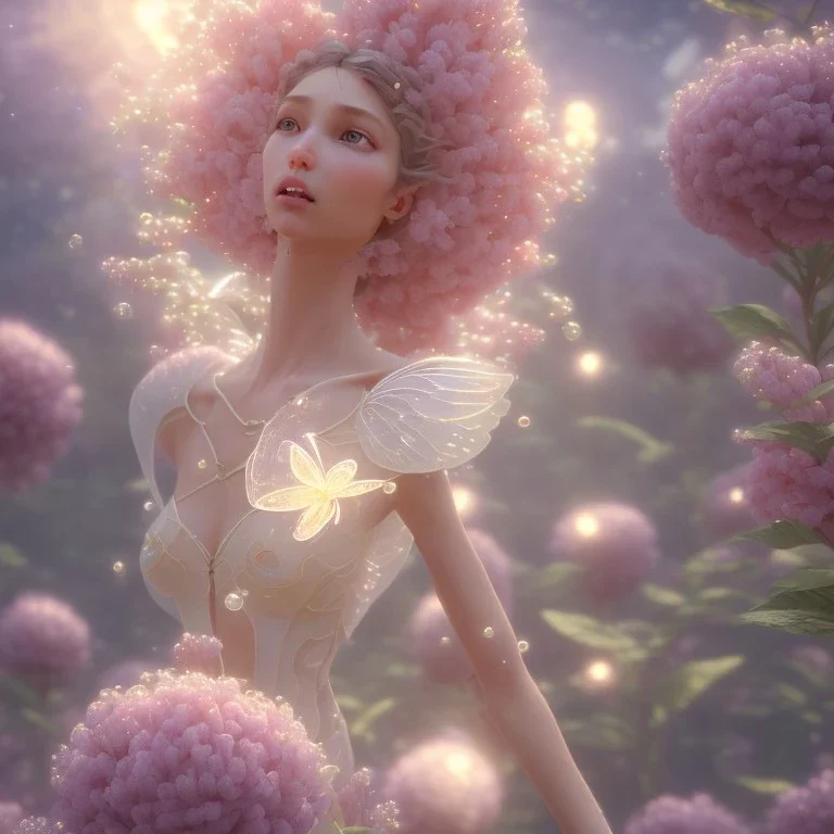 subtle transparent fairy flower in a galactic ambiance, delicate colors, in the foreground, full of details, smooth,soft light atmosphere, light effect,vaporwave colorful, concept art, smooth, extremely sharp detail, finely tuned detail, ultra high definition, 8 k, unreal engine 5, ultra sharp focus