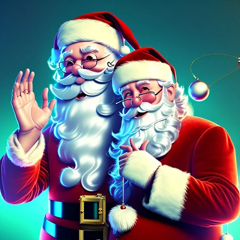  octane render, 8k, high detail, Santa , portrait, jolly, happy, laughing