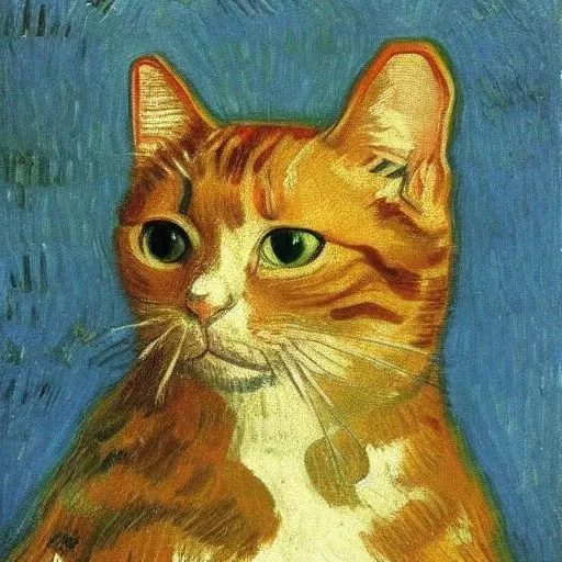 Portrait of a cat by Van Gogh