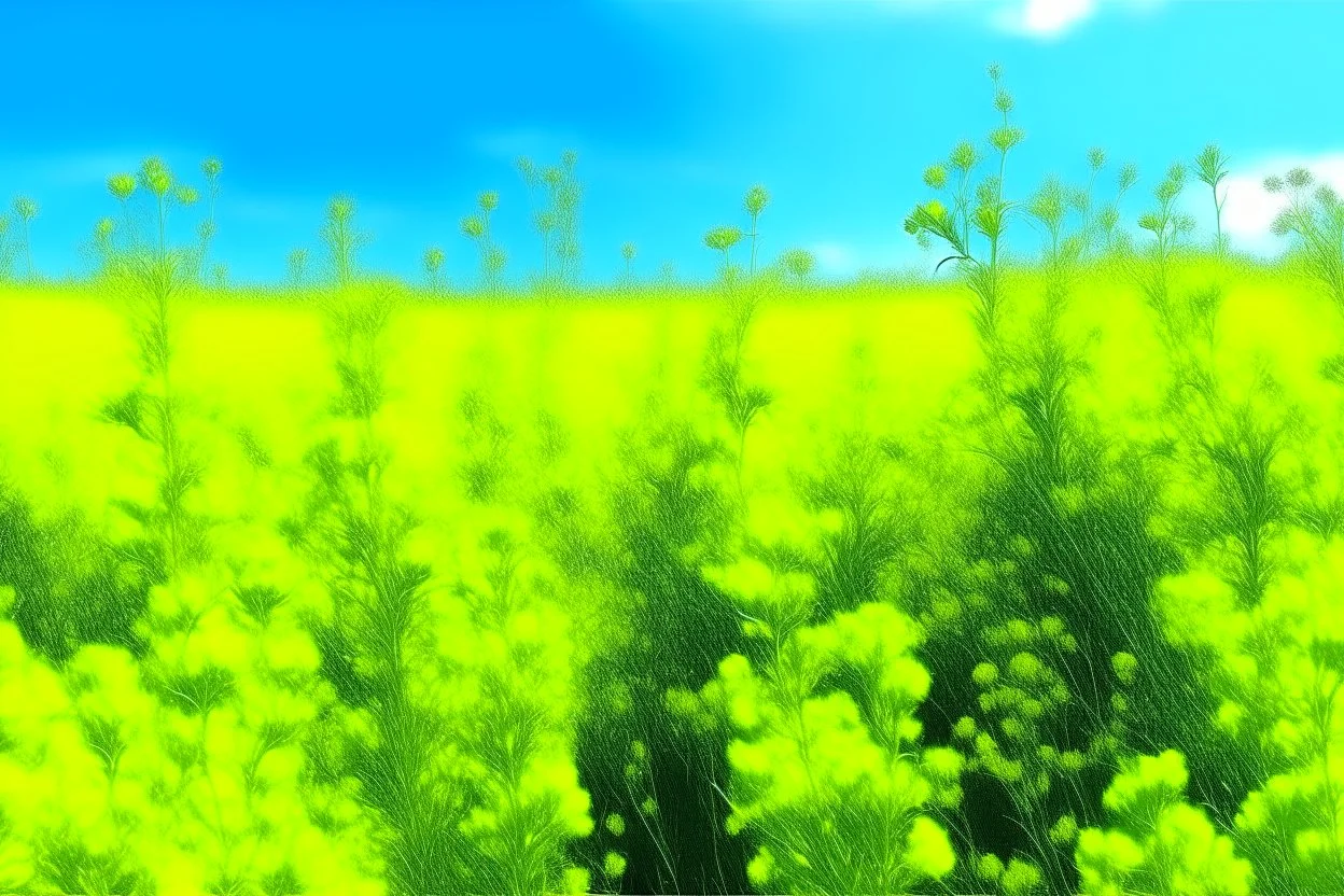 bottom half canola plants, top half sky