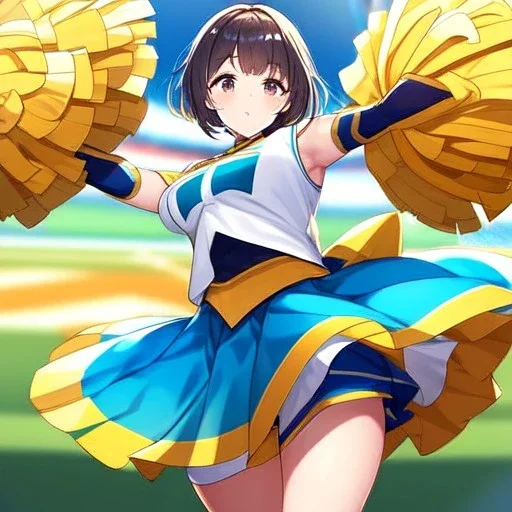 Clear focus,High resolution,High quality, An anime girl, cheerleader