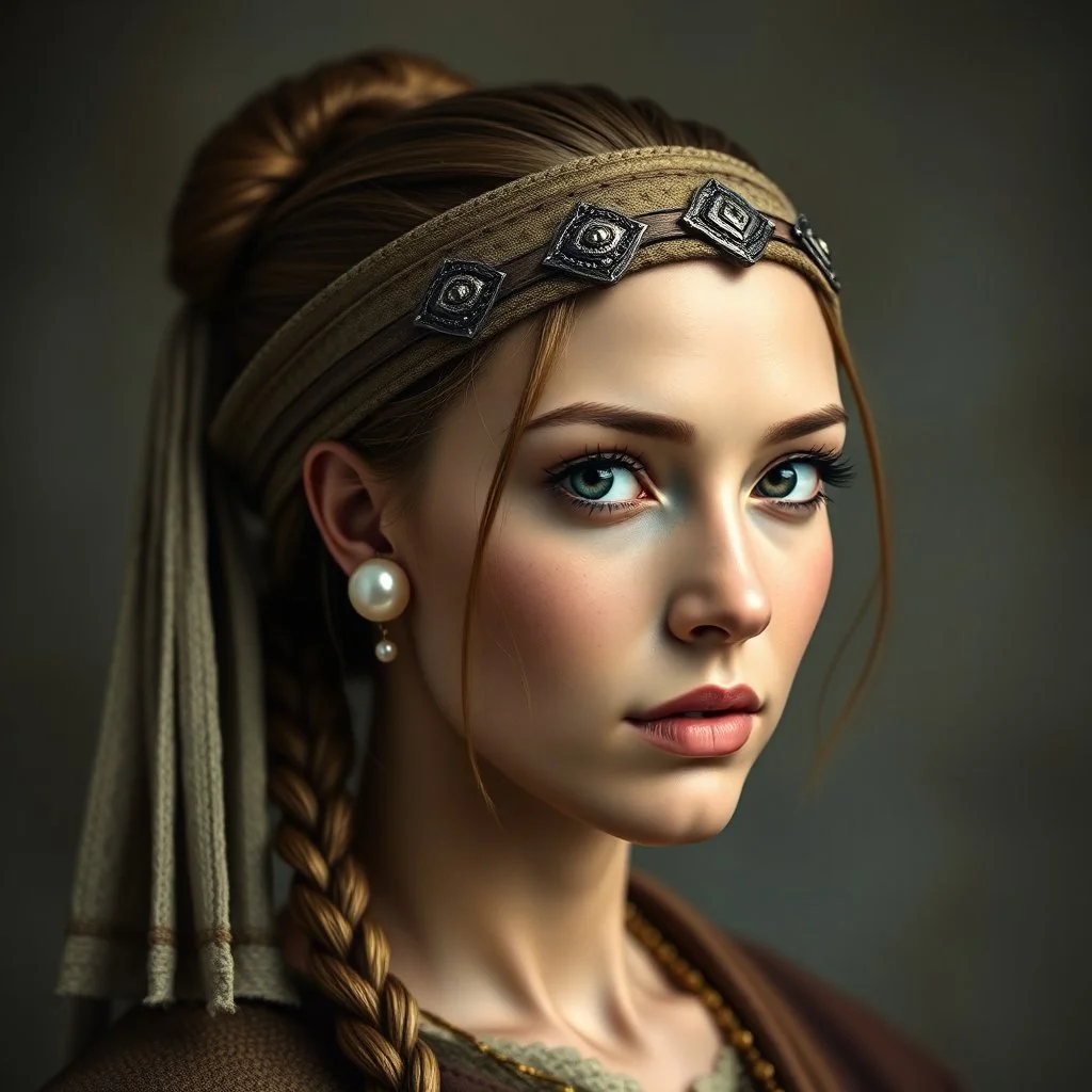 Female Viking with a pearl earring.