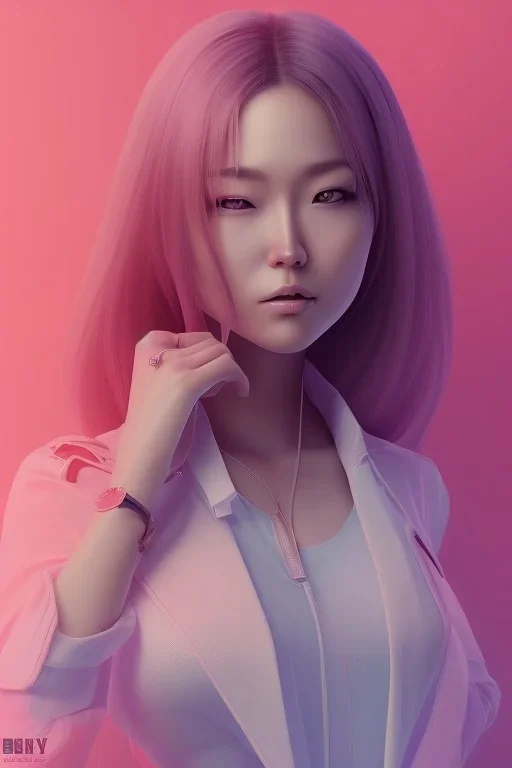 isometric clean art of super japanese woman hitomi tanaka, soft lighting, soft pastel gradients, high definition, 3d icon clay render, blender 3d