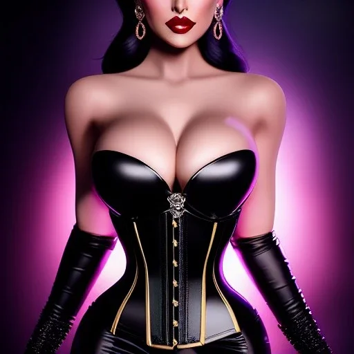 Ultra detailed fullbody Portrait in oil on canvas of busty Evil Queen wearing minimal skintight suit,intense stare,wearing tight corset,extremely detailed digital painting, extremely detailed face,crystal clear Big eyes,perfect iris, mystical colors ,perfectly centered image,cinematic composition,rim light, beautiful lighting,masterpiece,16k, stunning scene,raytracing,fit full head inside picture, in the style of robert e howard and Ken Kelley and Ohrai Noriyoshi and Simon Bisley