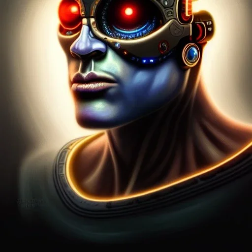 ultra detailed portrait of Cyborg, extremely detailed digital painting, extremely detailed face,crystal clear eyes, in the style of robert e howard and pablo oliveira and Ken Kelley and Keith Parkinson ,mystical colors,perfectly centered image, perfect composition, rim light, beautiful lighting,8k, stunning scene, raytracing