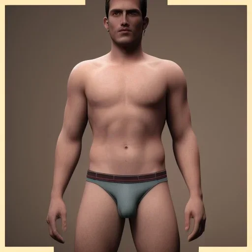 A male underwear model