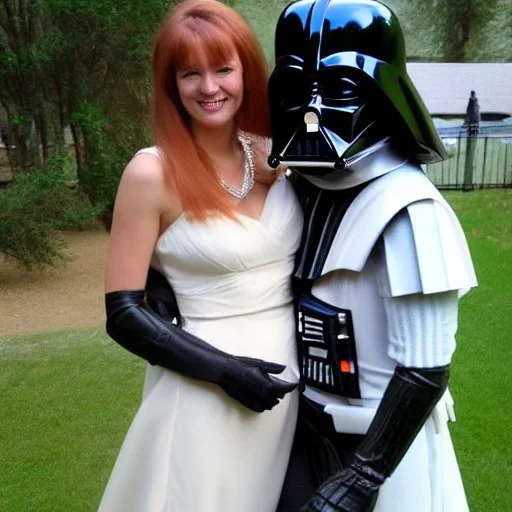 lovely lady with darth vader