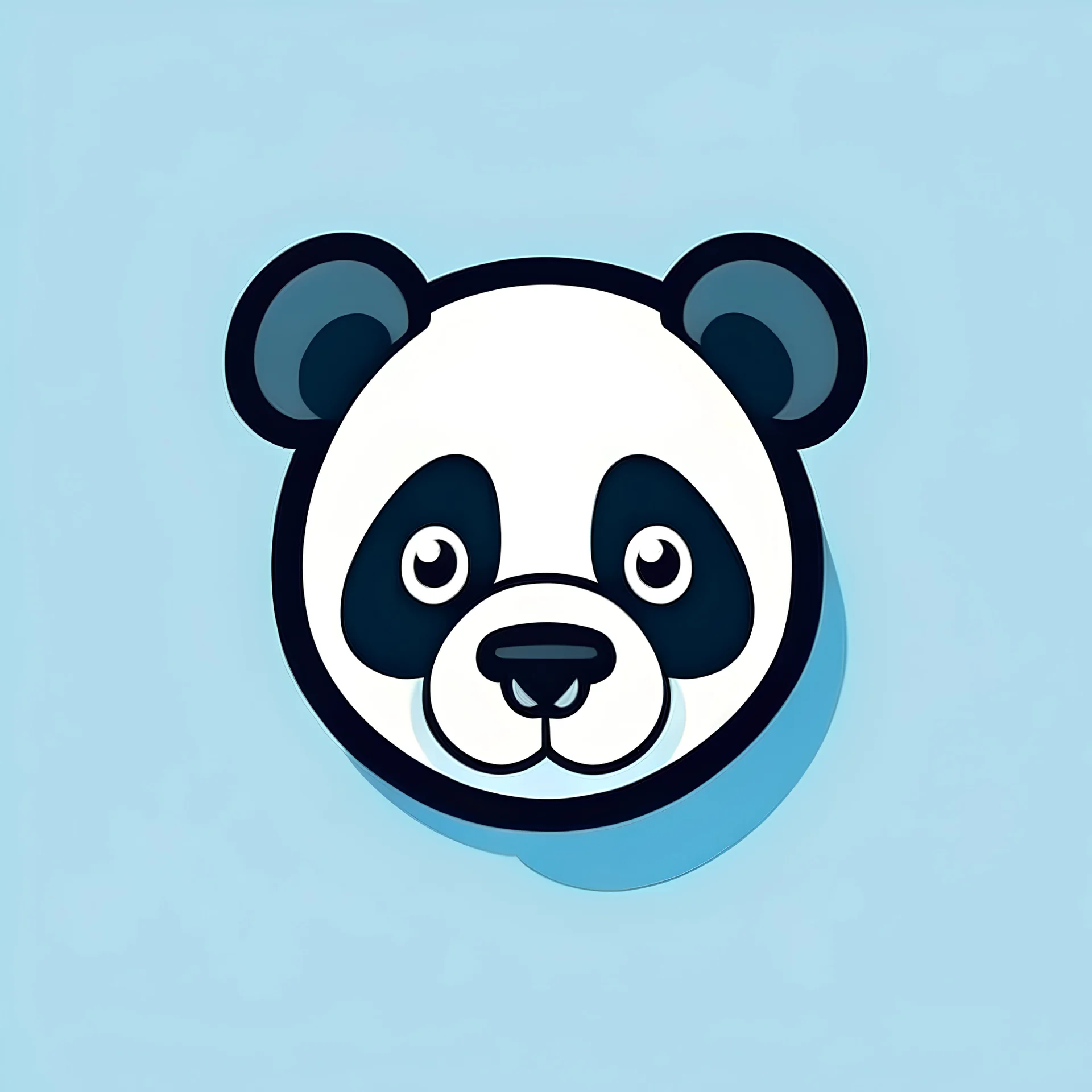 logo of a panda head in the cartoon style, flat, minimalist