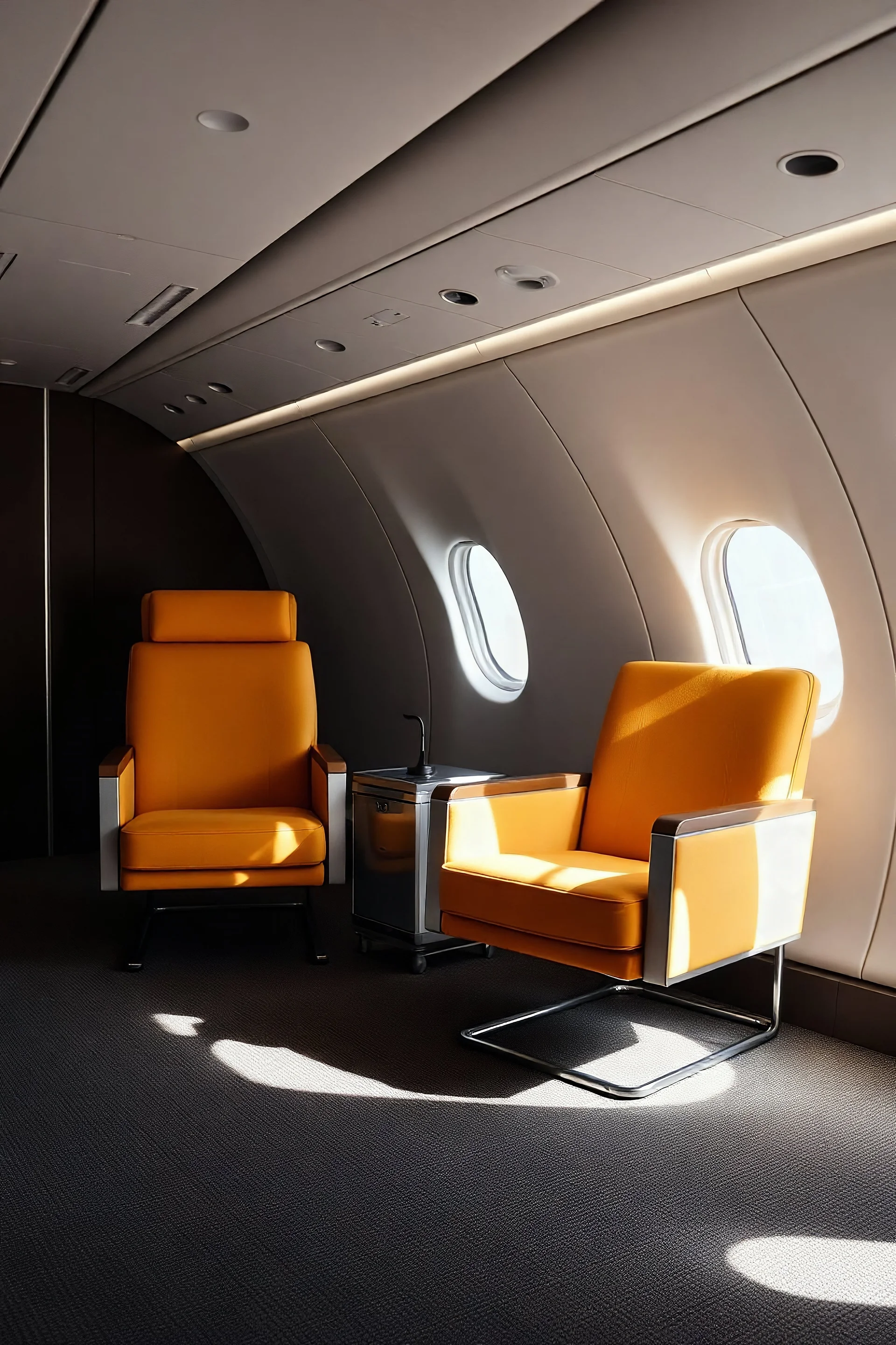 sulfite two armchairs in a plane