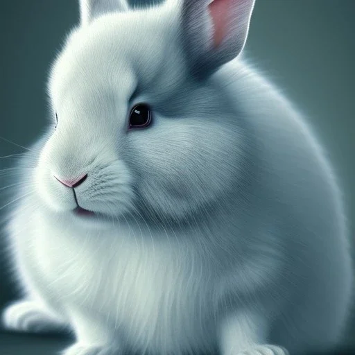 Detailed portrait white rabbit from Alice in Wonderland. Perfect face, detailed face, delicate face, detailed clear eyes, detailed fur.Fantasy background.