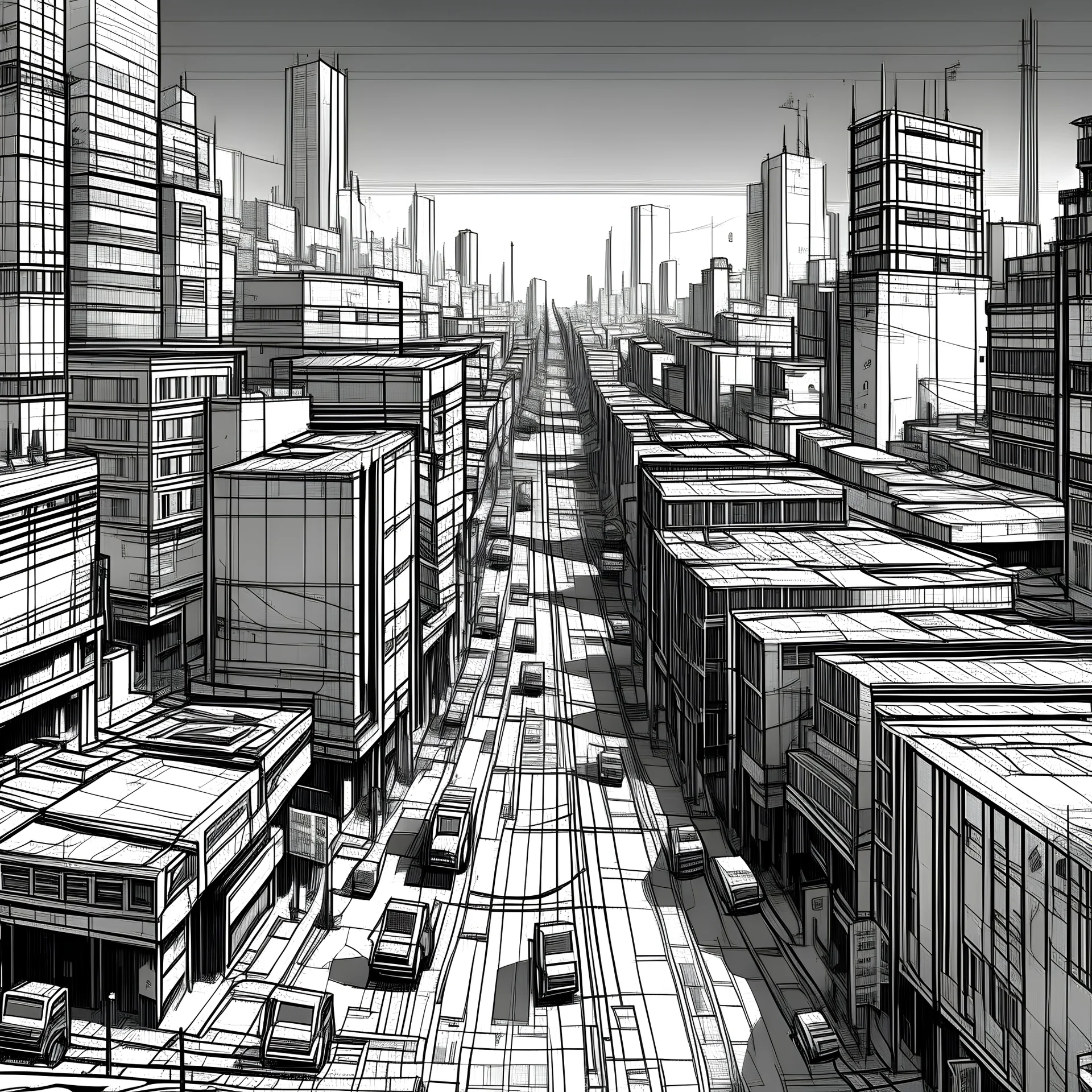 illustrate emptiness in an urban dense cityscape at a large scale