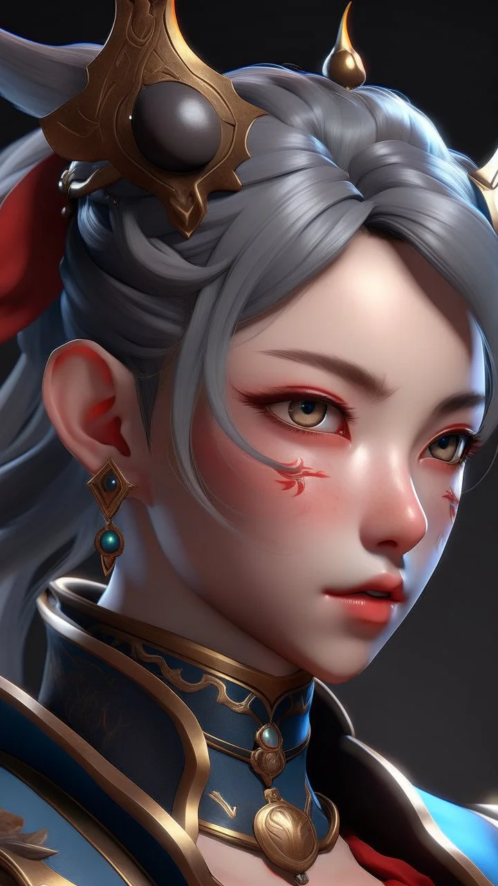 wriothesley from genshin impact , 8k , female version , hyper realistic