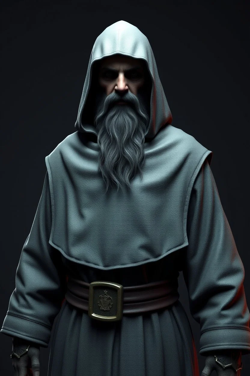 russian monk for a horror , 3d model for a videogame, template