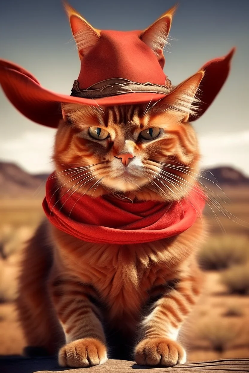 gato de colorado, vestido de cowboy, dentro de el lejano oeste. estilo caricatura