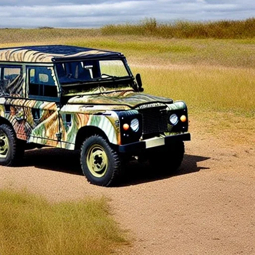 Tiger striped Camouflage land rover