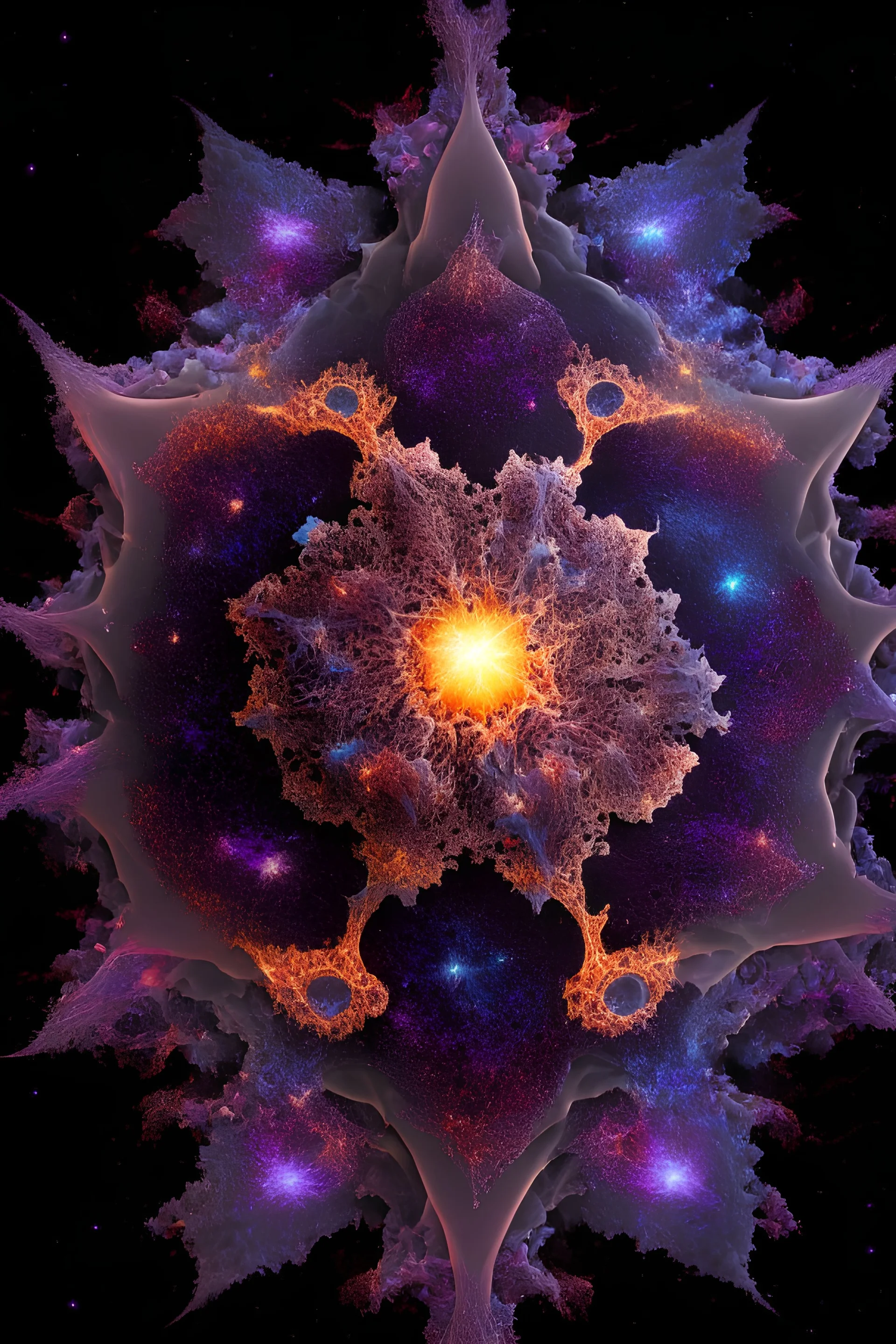 Fractal Julia 3d deep closeup exploding star deep cosmic colouring nebulas photorealistic 8k resolution symmetrical