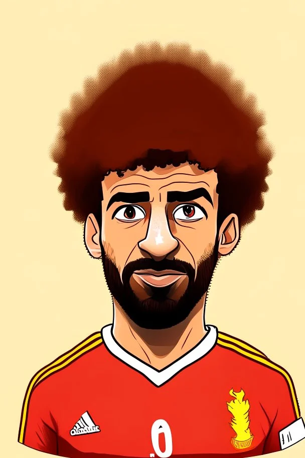 Mohamed Salah Egyptian soccer player cartoon 2d