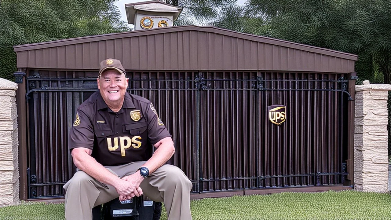 UPS Delivery Driver wears crocs at community gate