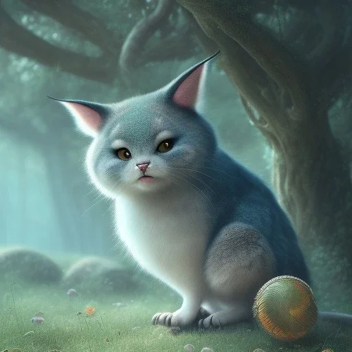 Cute Mysterious Animal,Ambiance dramatique, hyperrealisme, 8k, high quality, great details, within portrait, illustration, studio ghibli style