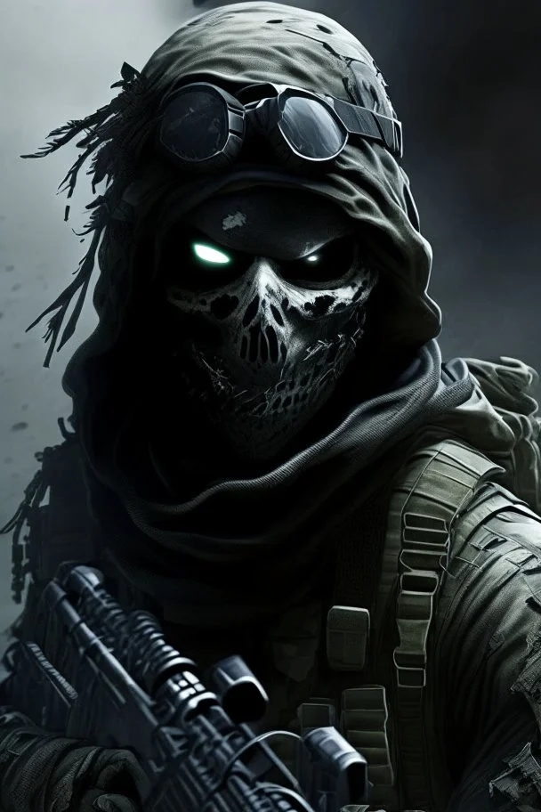 A soldier in the game modern warfare, he wears a black skull mask that covers his face. He is a sniper, but can also run point. His call sign is Wraith.