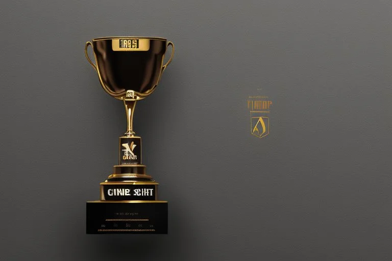 minimalistic trophy design for animation film festival character with creative trophy with his hand like winner