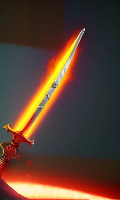 elemental sword of fire with background