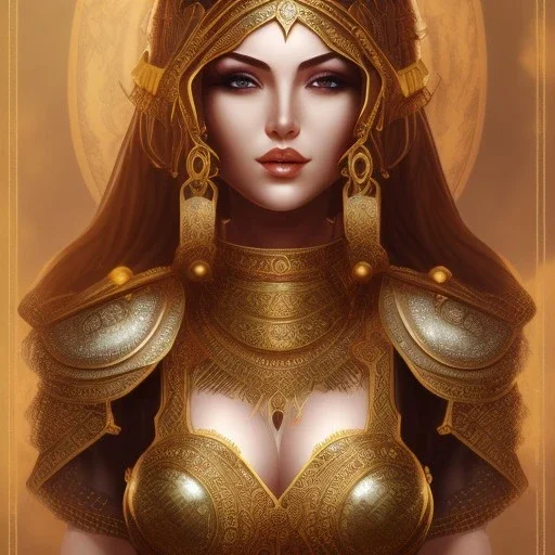 arab female warrior pretty cleavage ornate metal armour silks