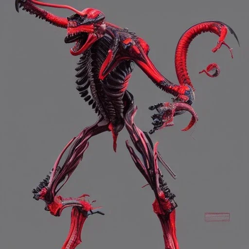 hybrid of Mass Production Evangelion and Godzilla and xenomorph