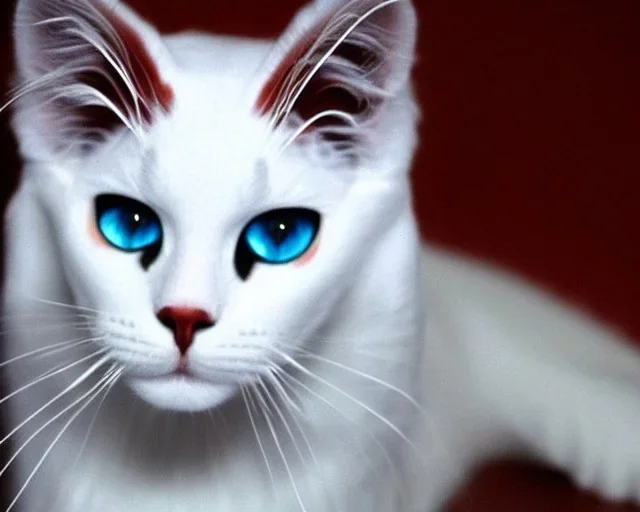 White catwoman,lije turkish van dat, goddess, trippy, eyes different colored