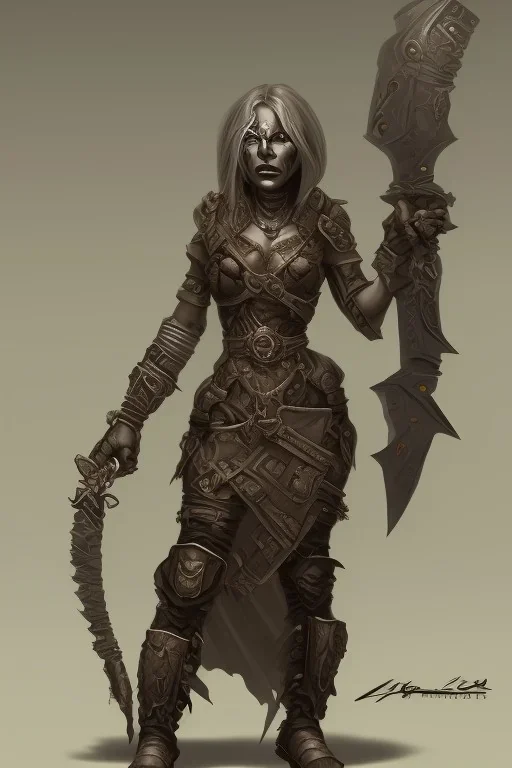 female dungeon punk orc