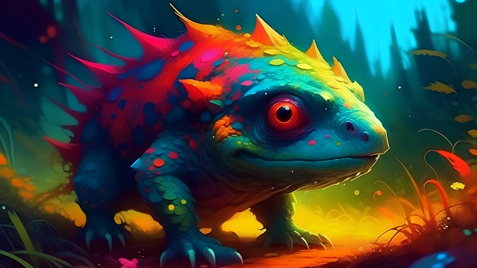 illust, unknown creature, colorful, art