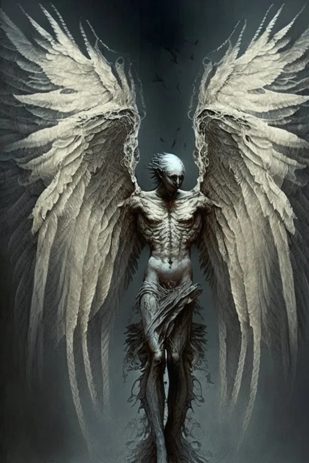 lovecraftian angel human with wings