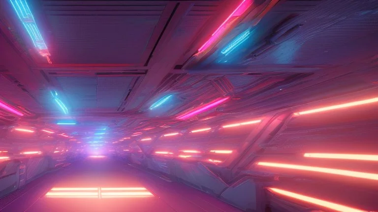 tunnel of neon lights