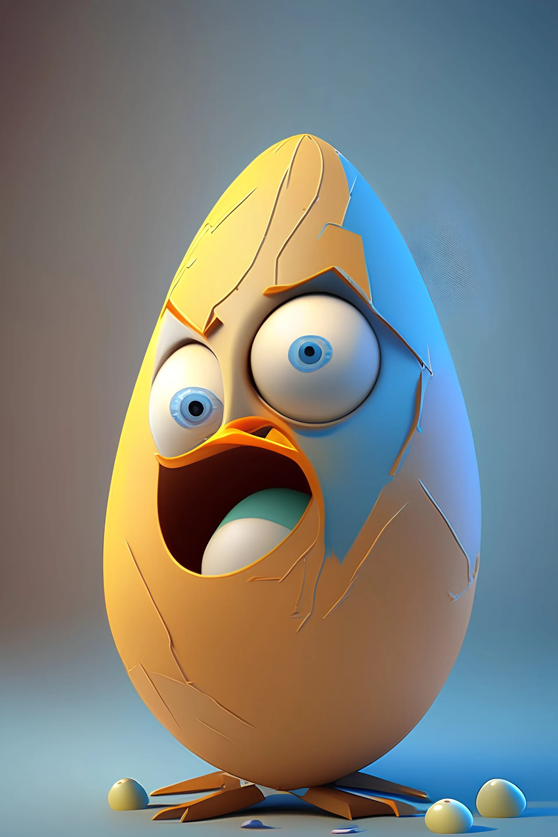 3d egg character, disney style