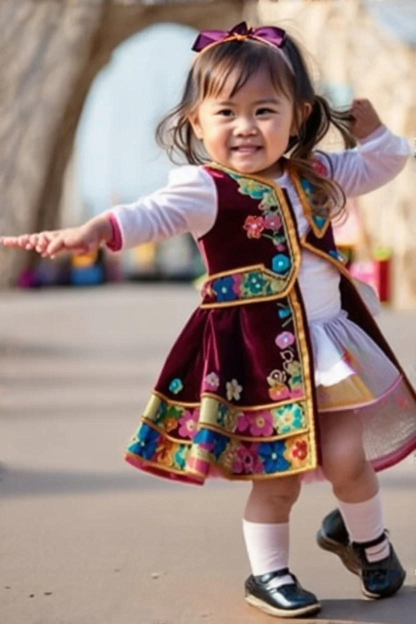 no background, little girl in same costum